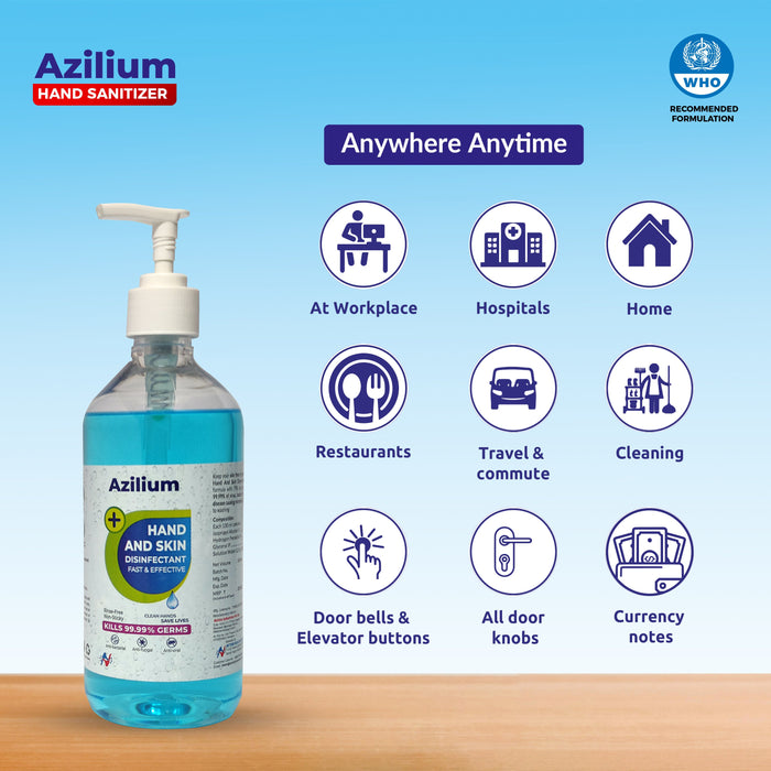 Azilium Hand and Skin Disinfectant Sanitizer Pump