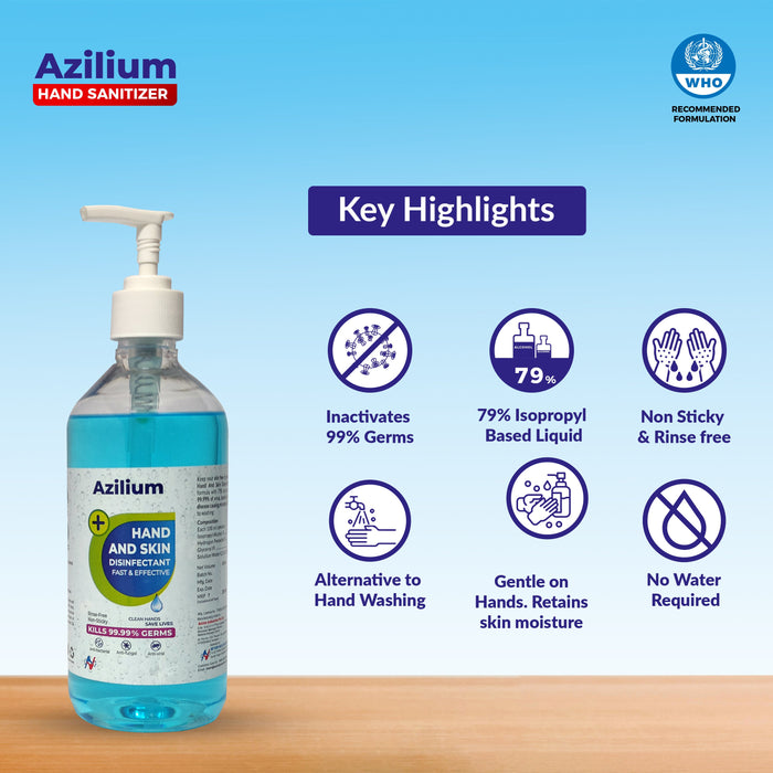 Azilium Hand and Skin Disinfectant Sanitizer Pump
