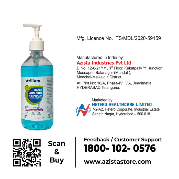 Azilium Hand and Skin Disinfectant Sanitizer Pump