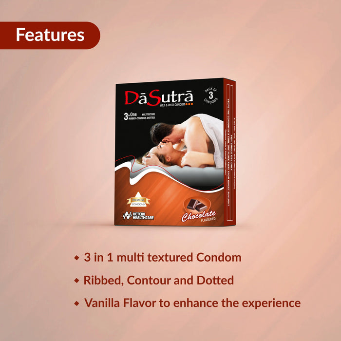 Dasutra Wet and Wild Condoms in 3 Flavors