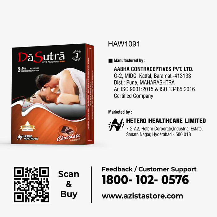 Dasutra Wet and Wild Condoms in 3 Flavors
