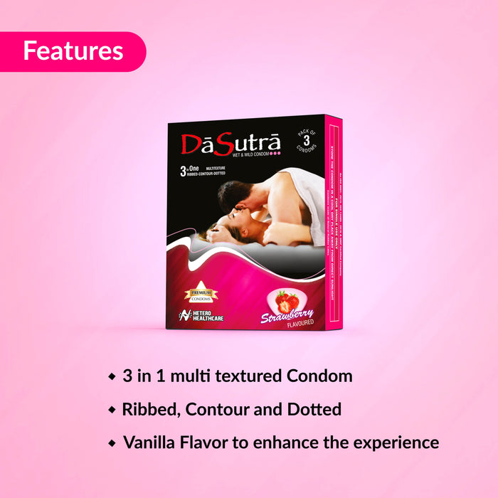 Dasutra Wet and Wild Condoms in 3 Flavors