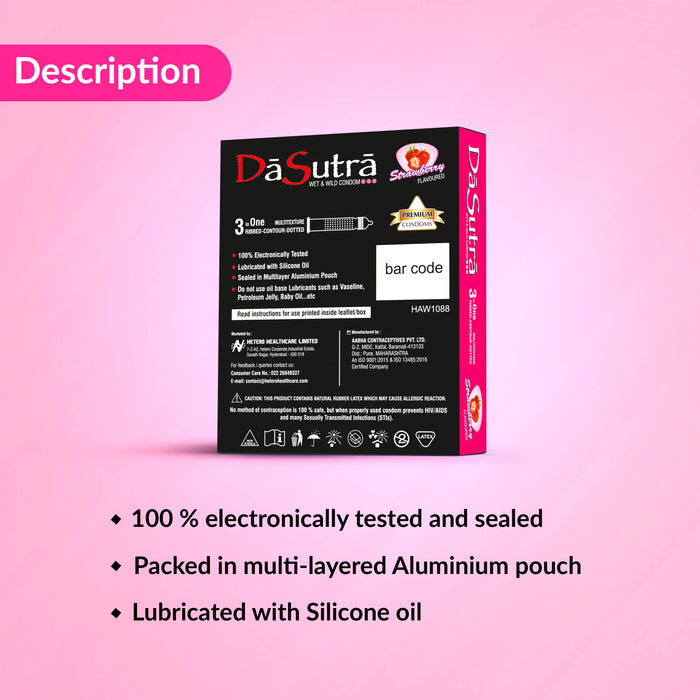 Dasutra Wet and Wild Condoms in 3 Flavors