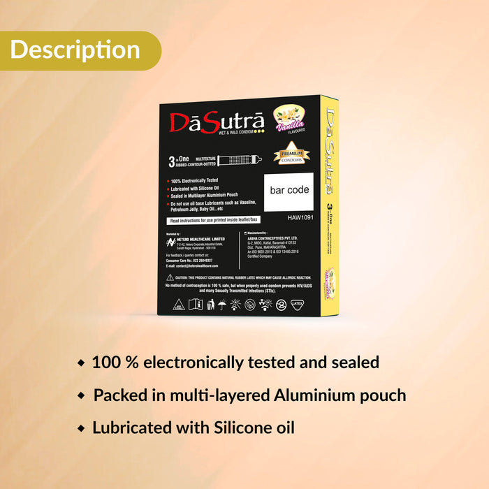 Dasutra Wet and Wild Condoms in 3 Flavors