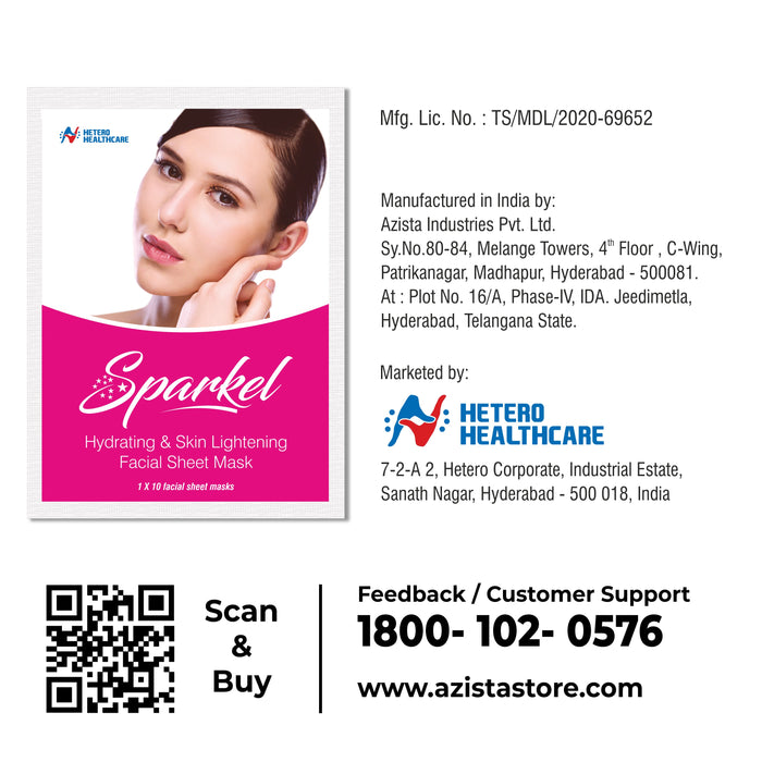Sparkel - Hydrating  Skin Lightening Face Sheet Mask test