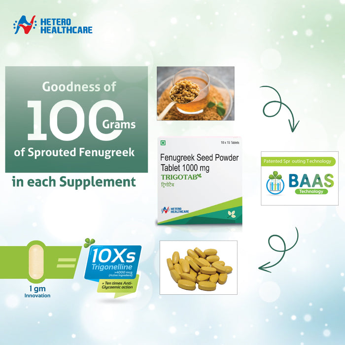 Trigotab Fenugreek Seed Extract Powder Tablets for Diabetes